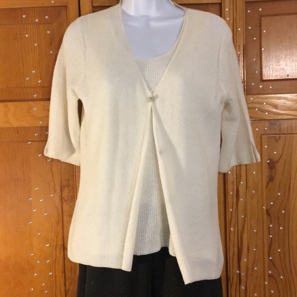jh collectibles ivory tank and cardigan set